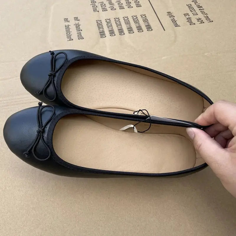SpringElegance Bowknot Ballet Flats Womens Slip On Comfort All Day Everyday Wear Classic Round Toe