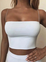 Summer Womens Elastic Cotton Crop Top Breathable Form Fitting Camisole For Comfort And Style