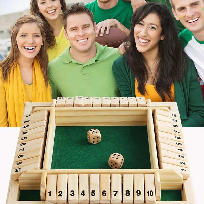Shut The Box Dice Board Game Wooden Panels For 4 Players Pub Bar Party Supplies Family Fun For Kids And Adults