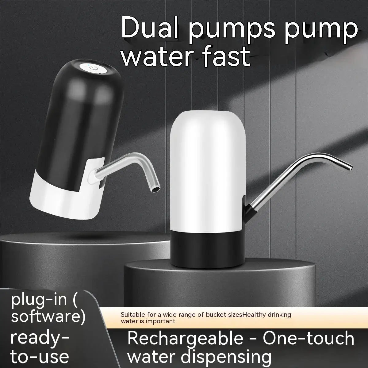 5 Gallon Water Bottle Dispenser With USB Charging Automatic Drinking Water Pump Portable Electric