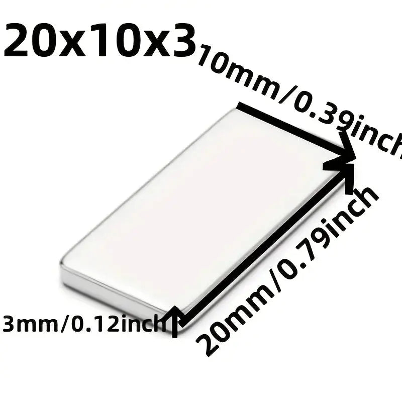 Iron Rectangular Magnets 20x10x3mm Industrial Use 20 or 50 Pieces No Battery Required