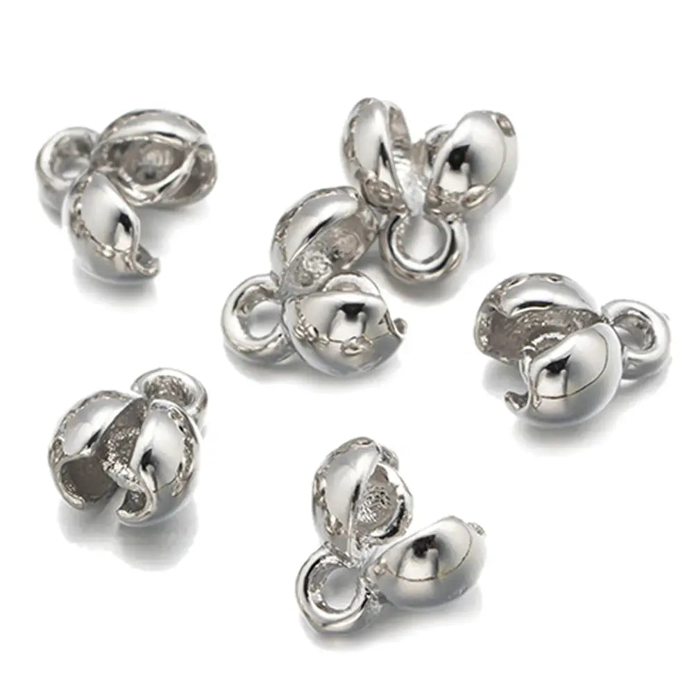 Bracelet end caps beads, 20Pcs, Simples Market, silver tone, for DIY necklaces and earrings