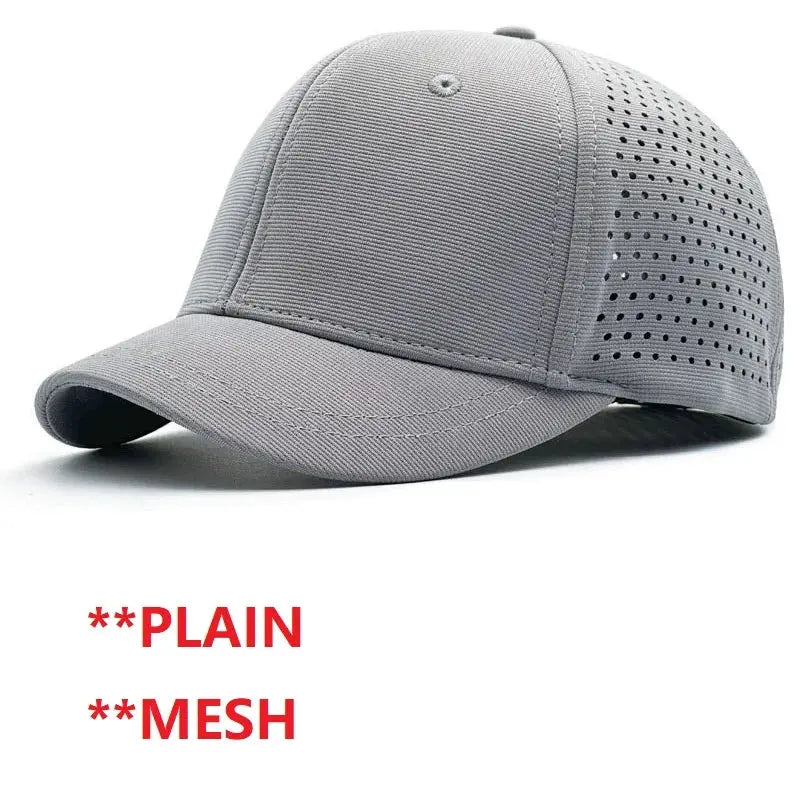 Big Head Hat Back Closed 5cm Short Brim Baseball Cap For Men Mesh Fitted Stretchy Full Closed Caps 56-60cm 61-65cm