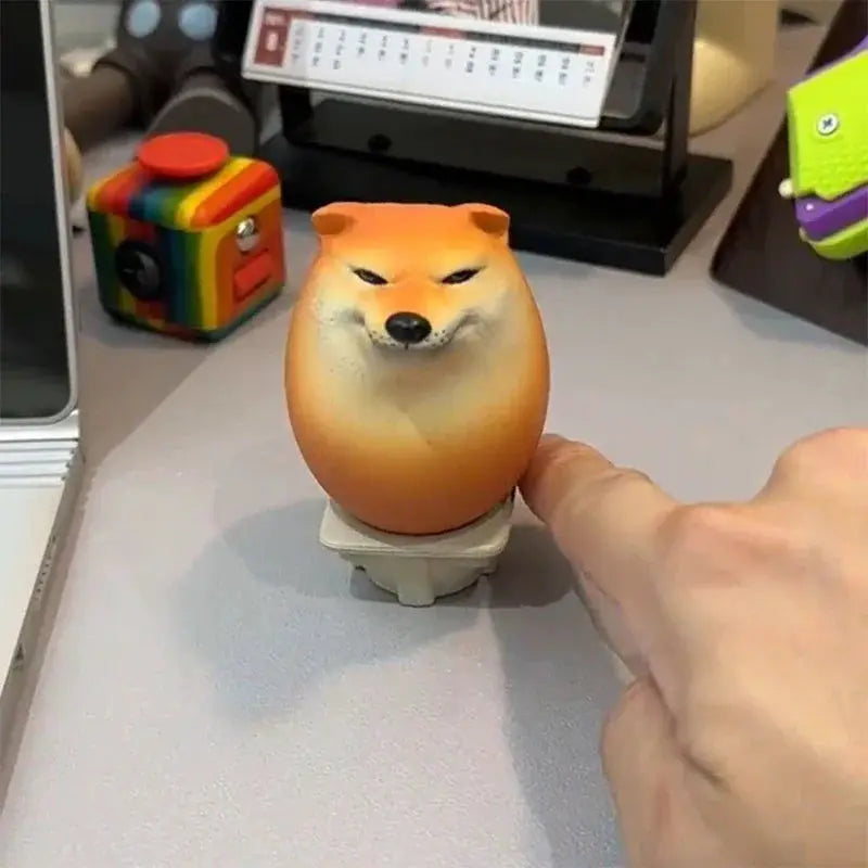 Dog And Egg Shiba Inu Desk Decor Realistic Egg Shape Figurine For Home Office Christmas Gift And Home Decor