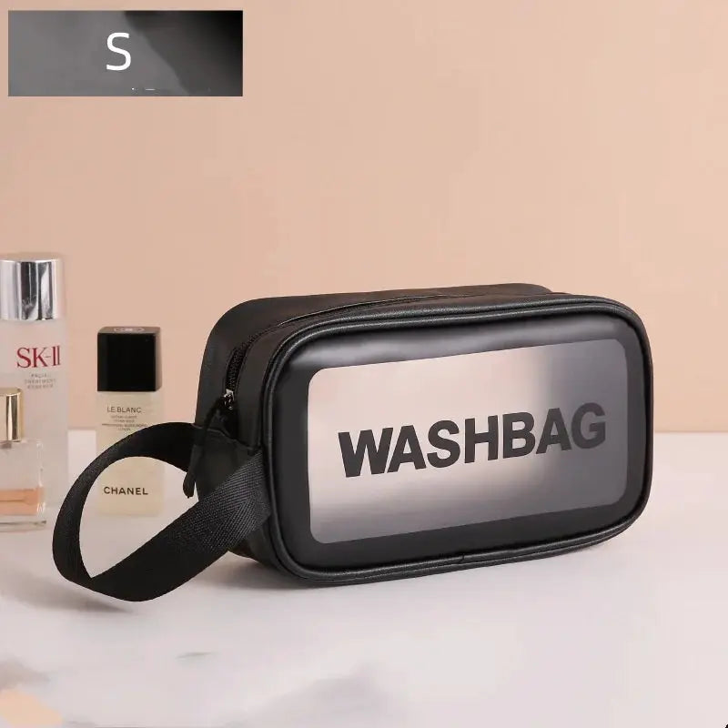 ClearView Portable Cosmetic Bag Large Capacity Dustproof Transparent PVC Travel Organizer For Makeup