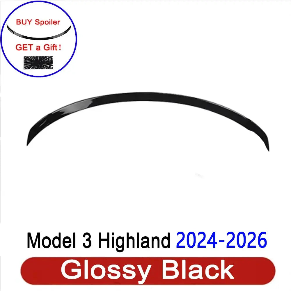 Model 3 Highland spoiler in glossy black for Tesla Model 3 2024–2026