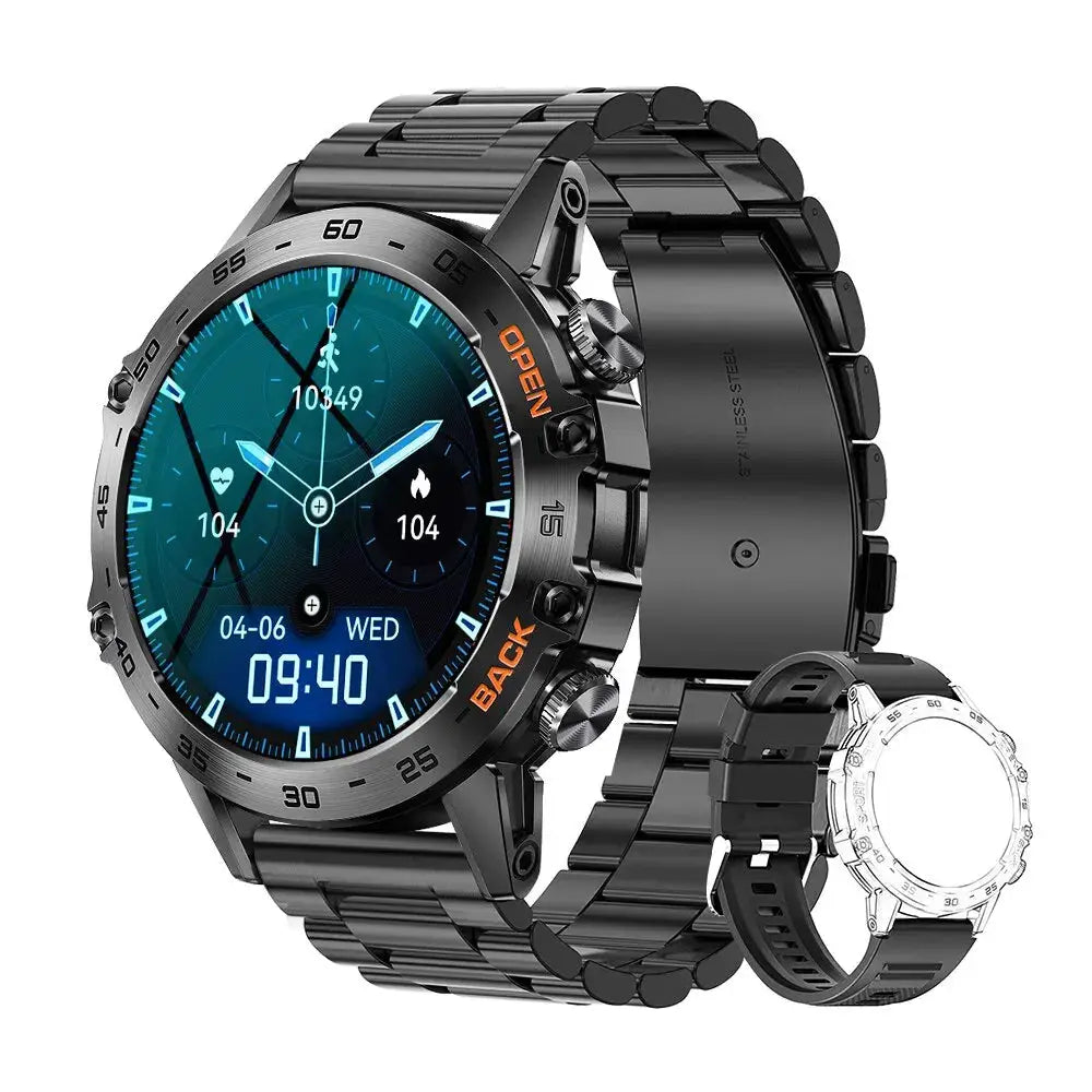 Mevaden Steel 1.39 Bluetooth Call Smart Watch MD52 IP67 Waterproof Fitness Tracker For Android iOS
