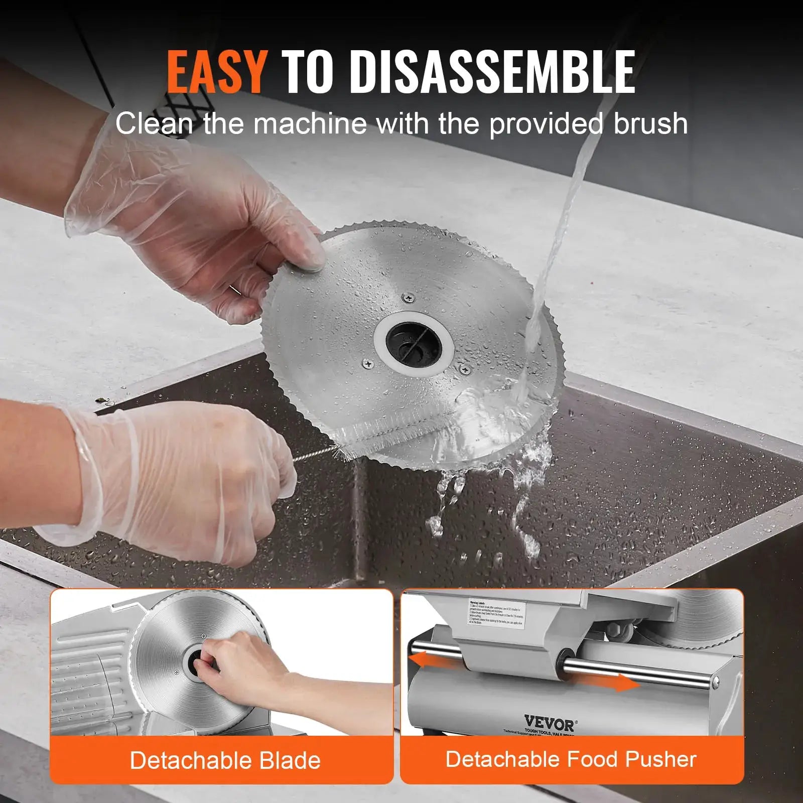 SucceBuy Electric Meat Slicer Deli SUS 420 Stainless Blade Thickness