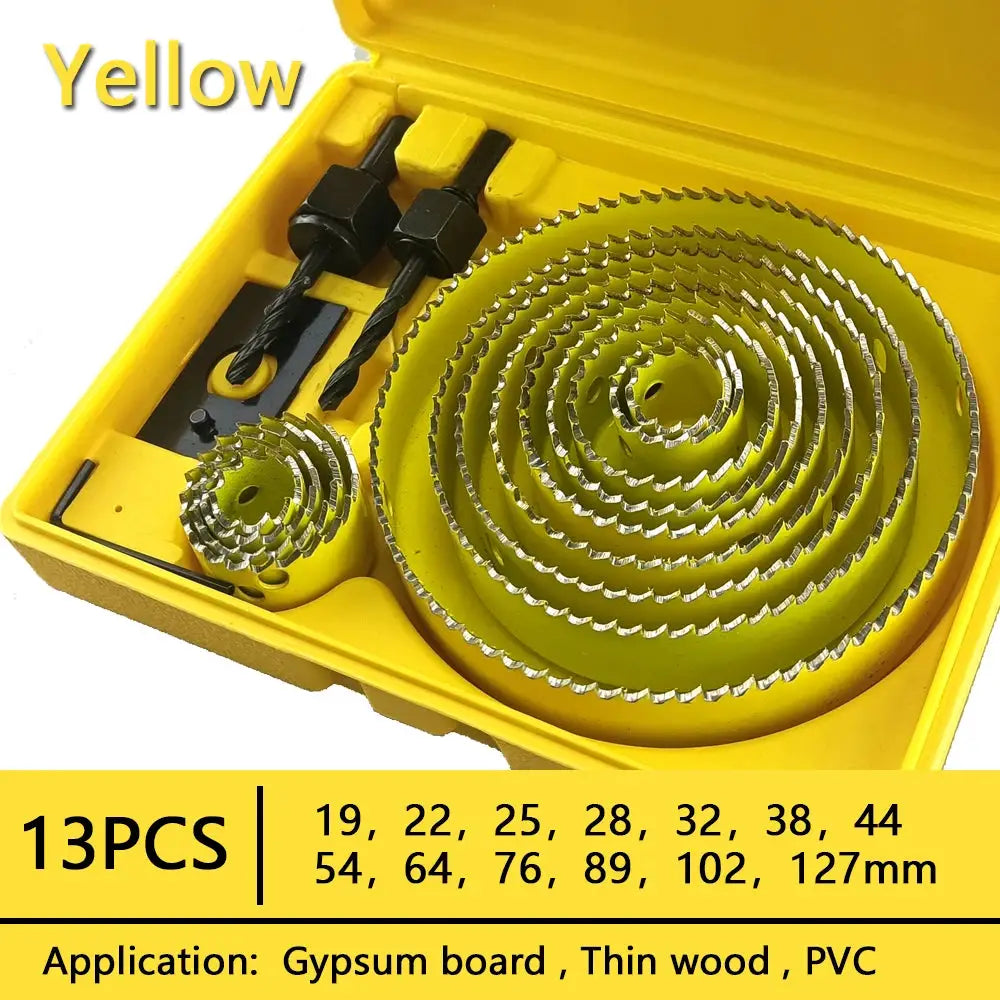 19 To 127mm Hole Saw Set Cup Style Wood Crown Drill Bit For Gypsum Board Wood PVC Plastic Density Board And Metal