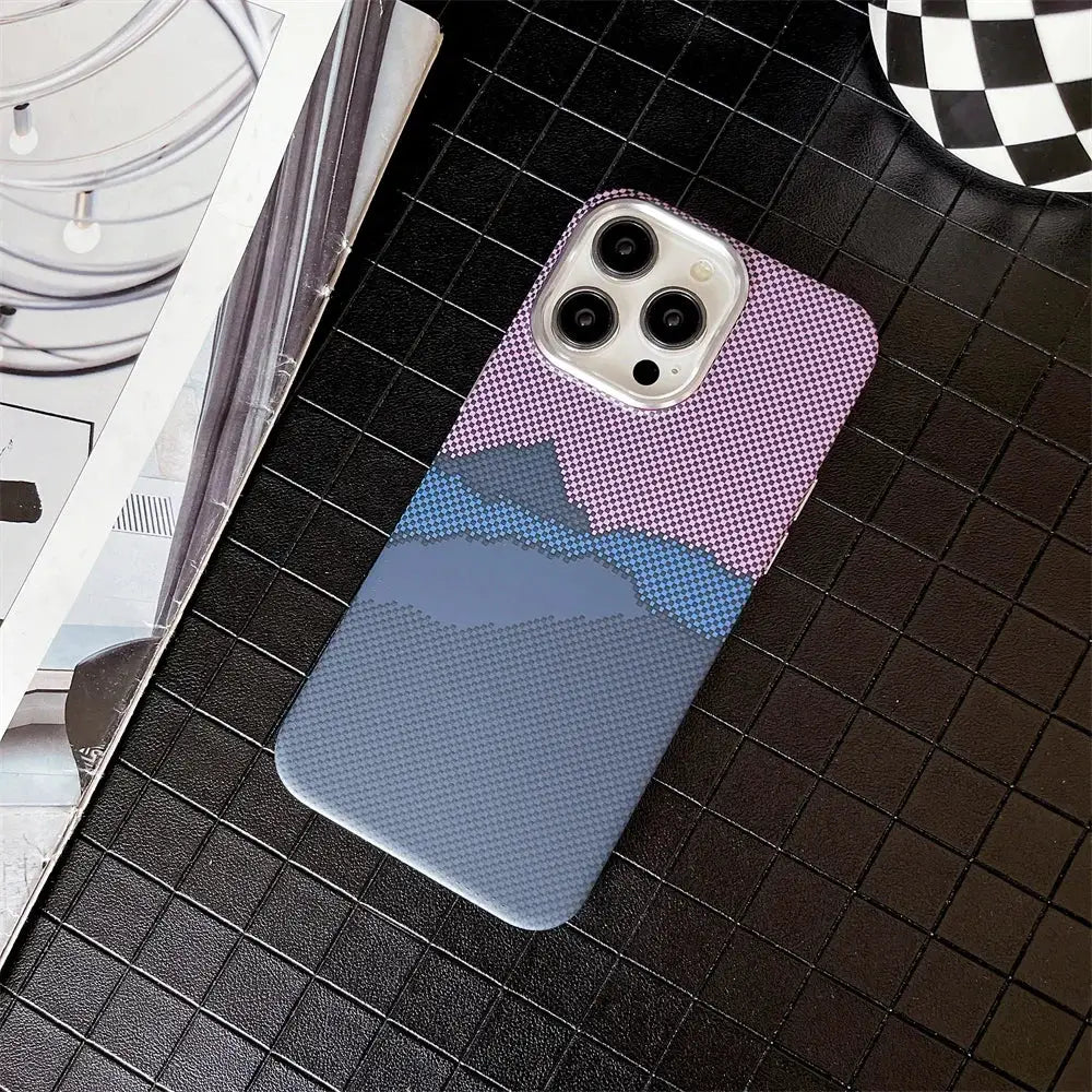Colourful Kevlar Pattern MagSafe Case For iPhone 11 12 13 14 15 16 17 Pro Max Wireless Charging Cover