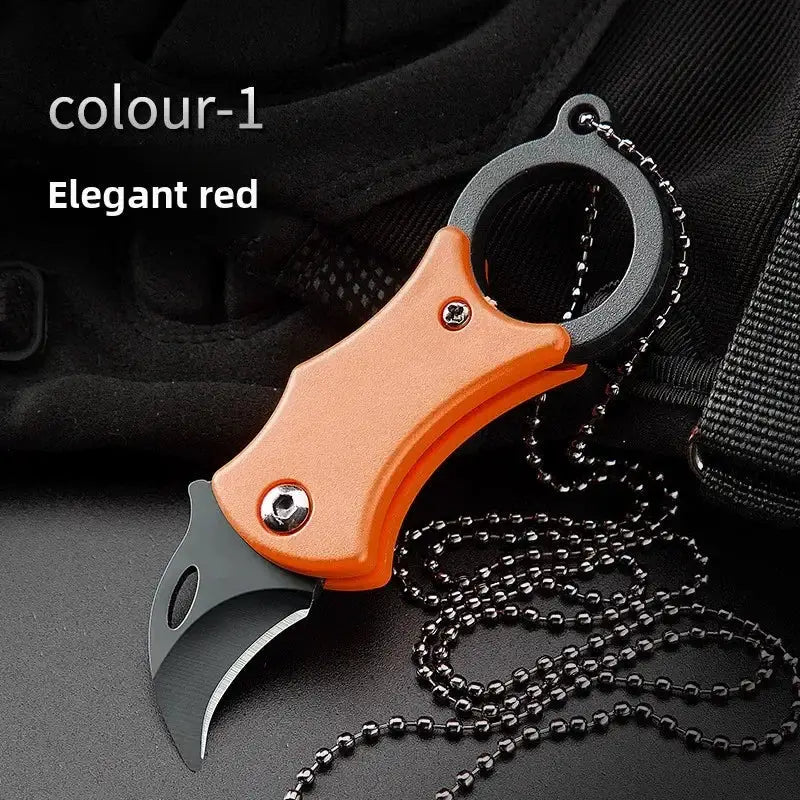 New Keychain Pocket Knife Stainless Steel Mini Portable EDC Tool With Fixed Blade And Chain For Camping