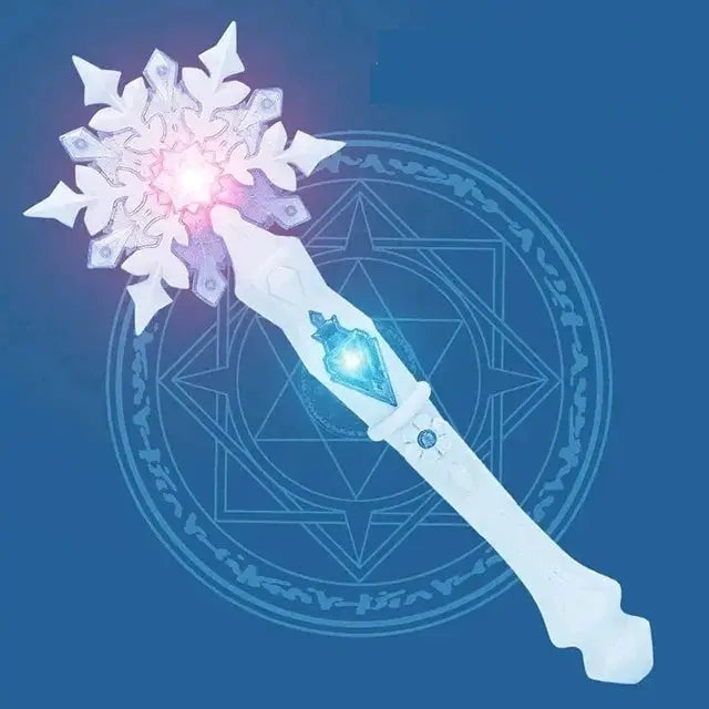 Princess Snow Wand Toy For Girls Glowing Fairy Wand With Light And Sound Snowflake Design For Christmas Halloween
