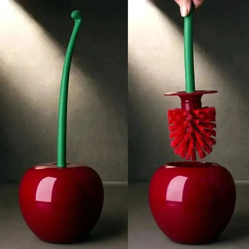 Cherry Shape Red Toilet Brush With Holder Set Bathroom Accessories