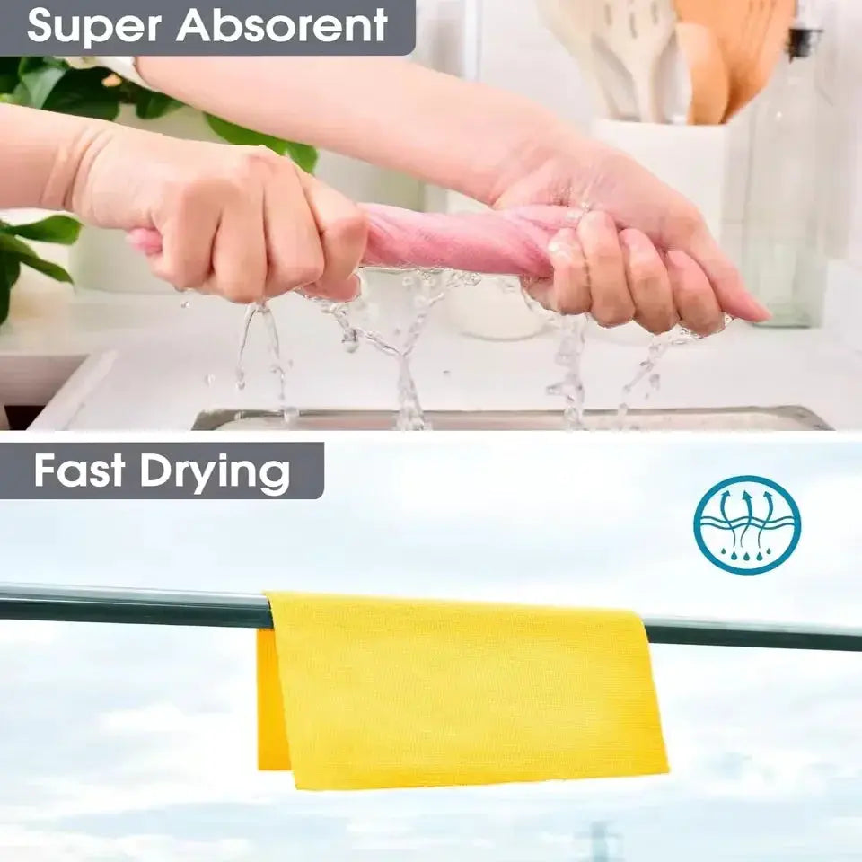 Simples Market reusable microfiber cleaning cloth roll, 20 sheets, super absorbent and fast-drying.