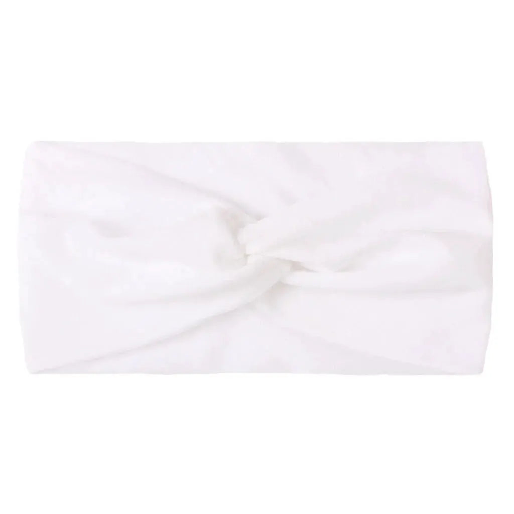 Solid Color Baby Headband for Girls Spring Summer Twisted Knot Design Soft Elastic Hair Accessory Large Size