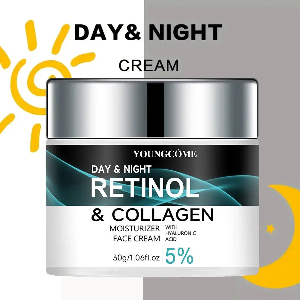 Youngcome Retinol And Collagen Face Cream For Day And Night Use Improves Skin Elasticity Radiance And Moisture