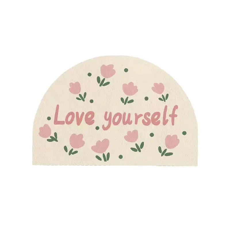 VIKAMA Imitation Cashmere Semi Circular Bathroom Floor Mat Waterproof Non Slip For Living Room Bedroom Door Mat