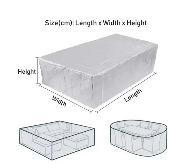 Rectangular outdoor double sofa dust cover, Simples Market, 120 cm, gray