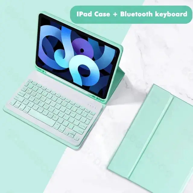Candy Color Bluetooth Keyboard Case With Magnetic Leather Stand For iPad 10.2 Inch Gen 7 8 9 10 Pro Air Mini 5 6