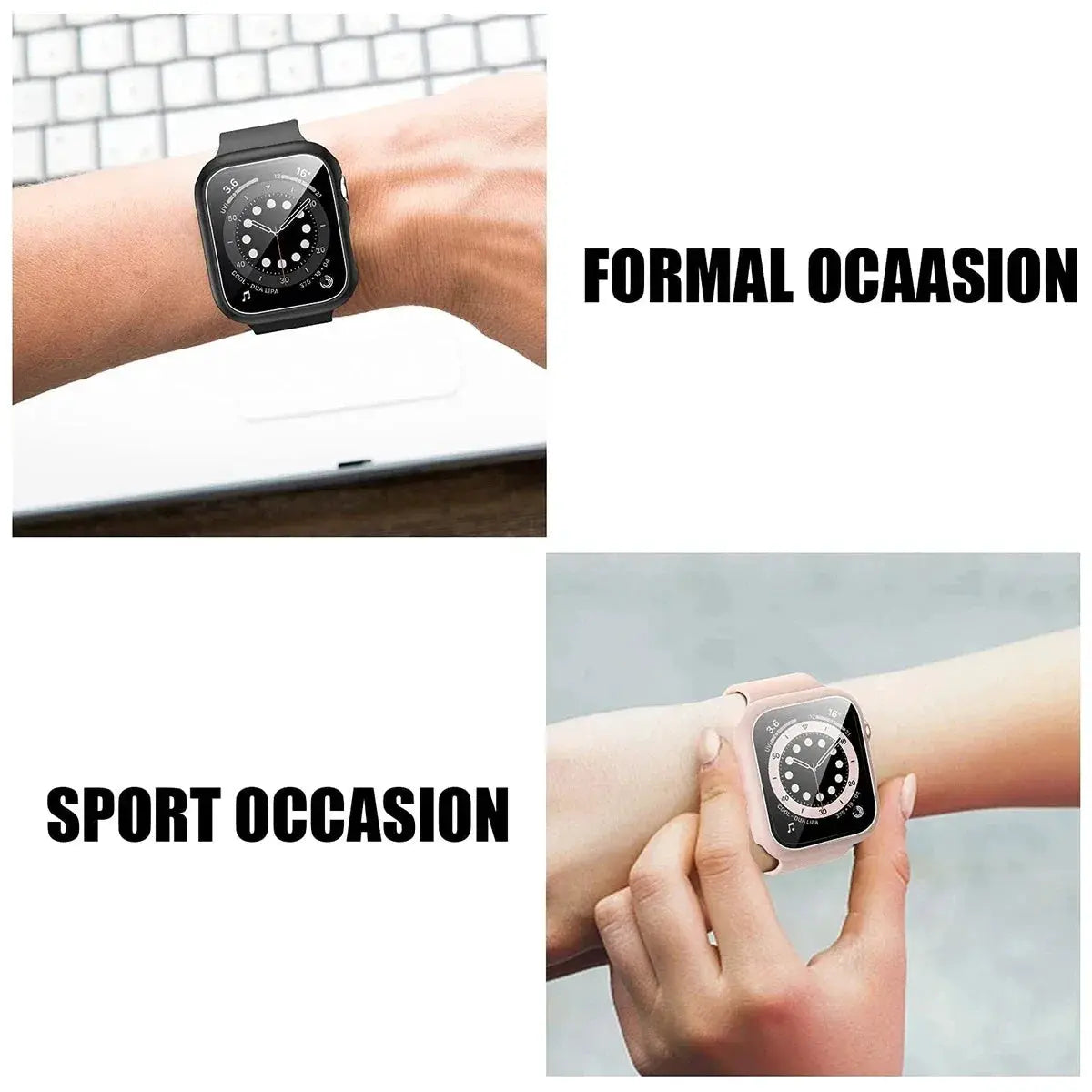 Glass+Cover For Apple Watch case 44mm 40mm 41 42 45 mm 49mm 46mm Screen Protector iWatch series Ultra 10 9 8 7 6 SE 5 Accessorie