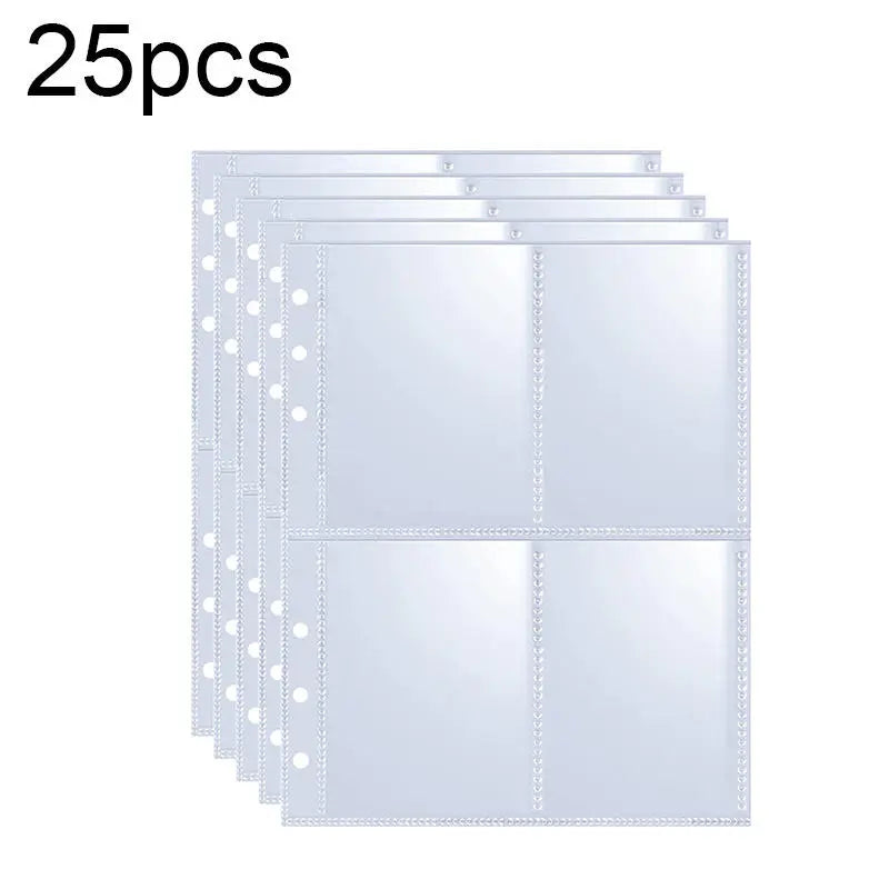 Simples Market A5 clear 25pc 4-pocket photocard binder sleeves for 6-ring binders