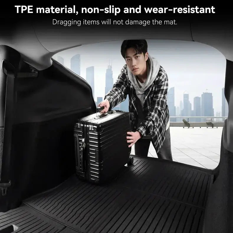YZ TPE floor mats and trunk mat set for Tesla Model Y Juniper 2025-2026, black, waterproof, four-season