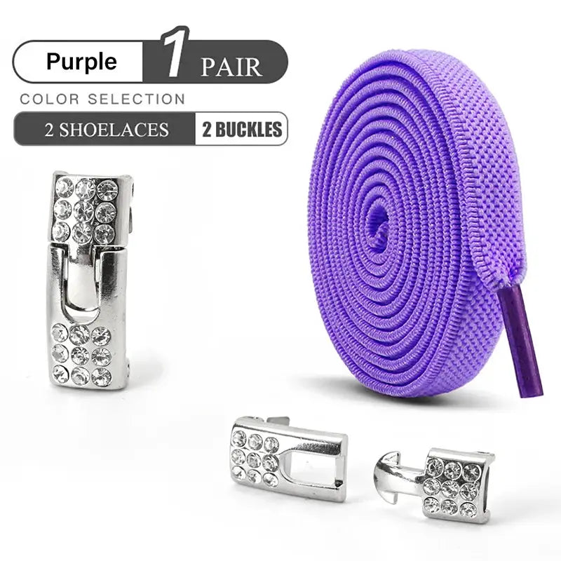 SparkLace No Tie Diamond Buckle Elastic Shoelaces For Kids And Adults Easy Slip On Convenience For Sports Casual Shoes