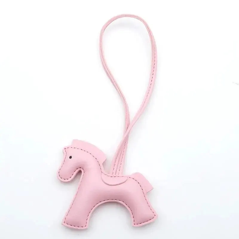 Premium PU Leather Pony Embellishment Car Keychain Multicolor Horse Design For Bags Keys Gift Birthday