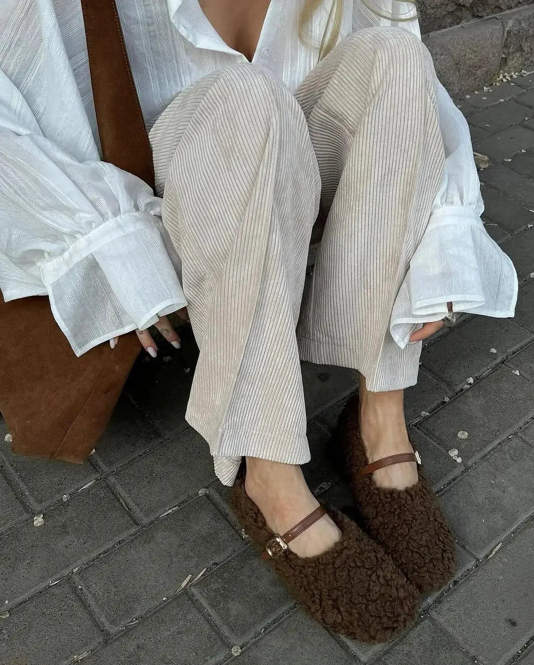 Oversize white cotton shirt; long sleeves, button-up, minimalist style by Simples Market