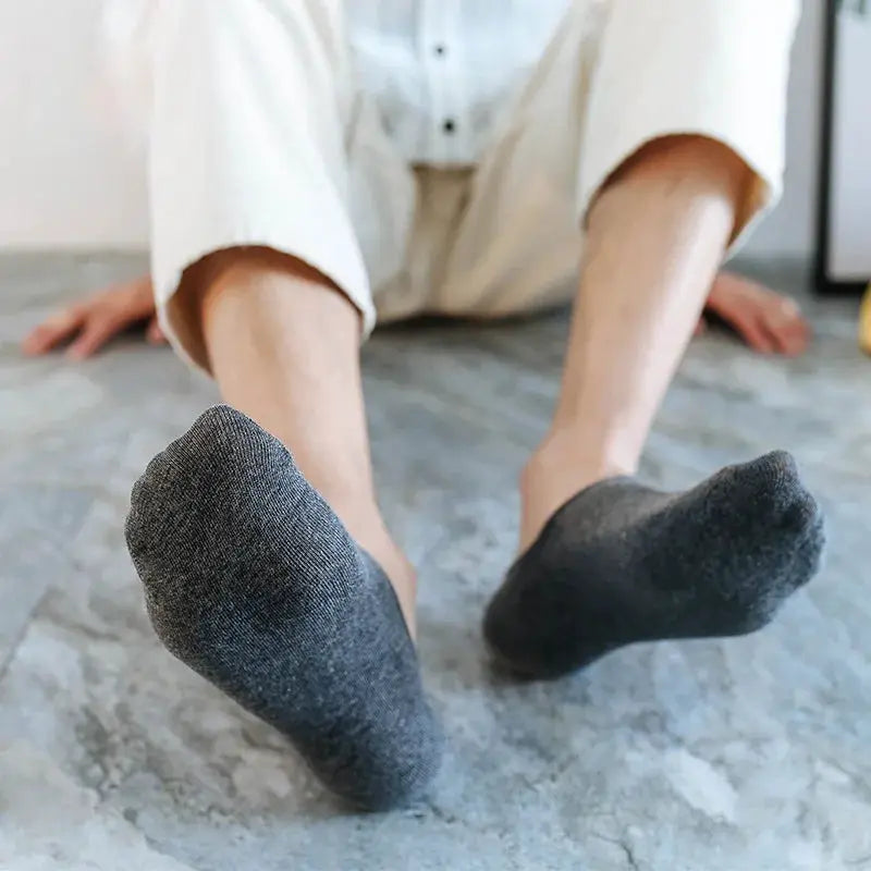 Men Invisible No Show Socks 5 Or 10 Pairs Breathable Cotton Silicone Non Slip Ankle Boat Socks