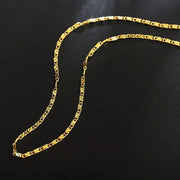 Gold-tone flat 2mm chain necklaces, 40–75cm, two pieces, Simples Market