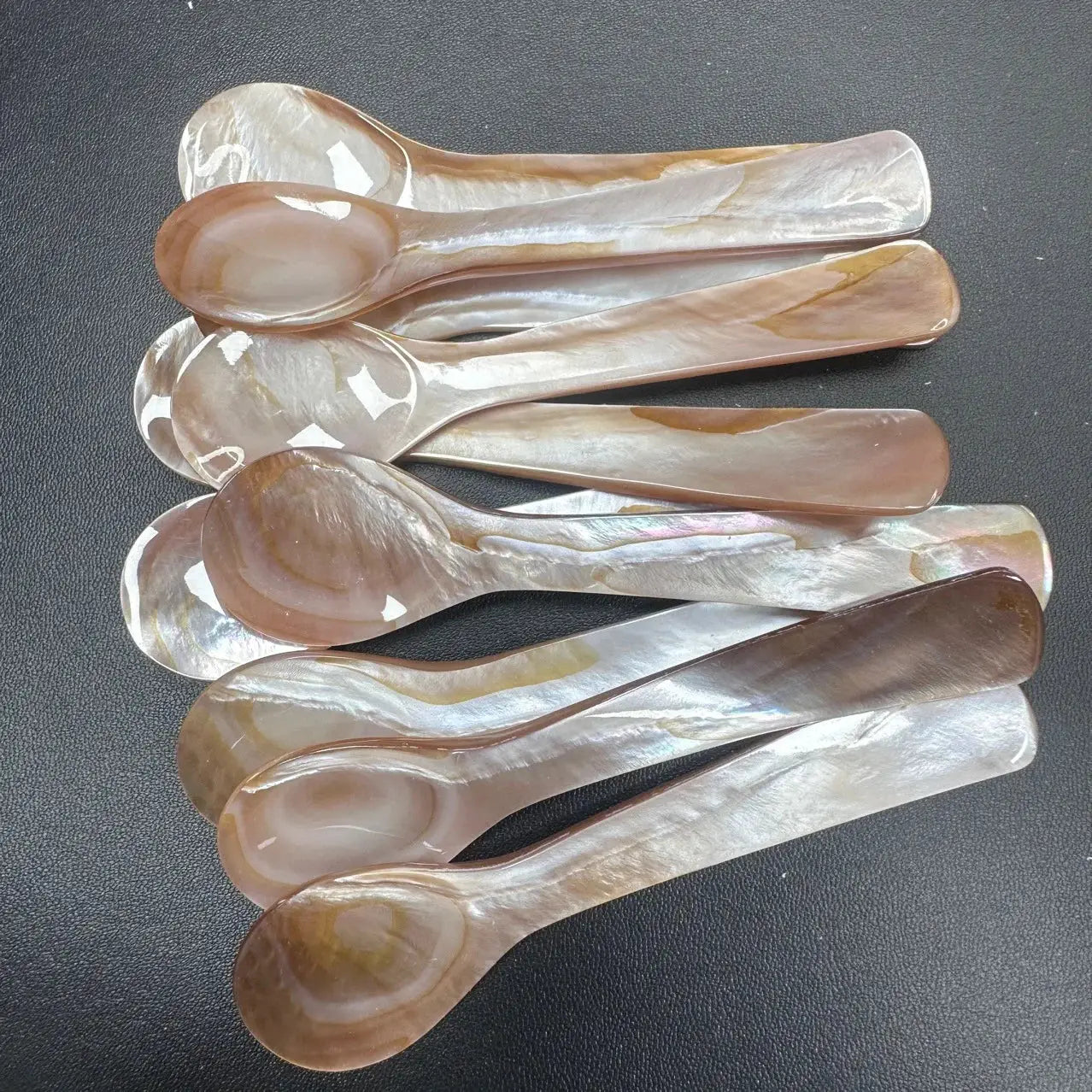 11cm Natural Shell Ice Spoon Mother of Pearl Seashells Stirring Teaspoon for Ice Cream Coffee Caviar Crafts Kitchen Tool