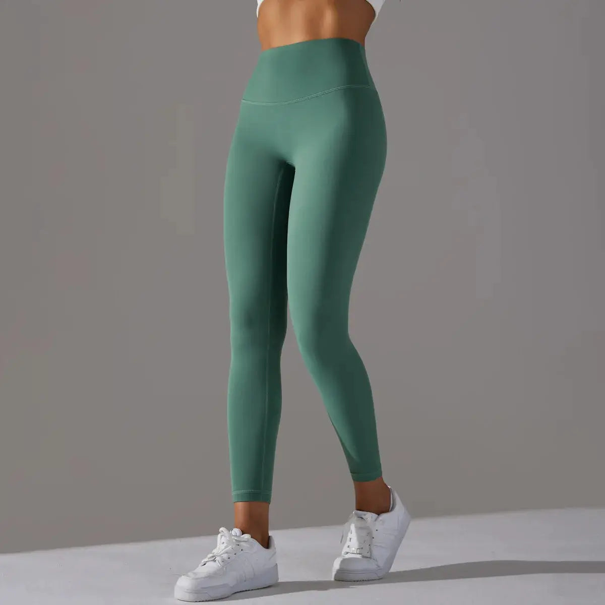 High waist Naked Feeling leggings in green for women; gym and yoga, full-length