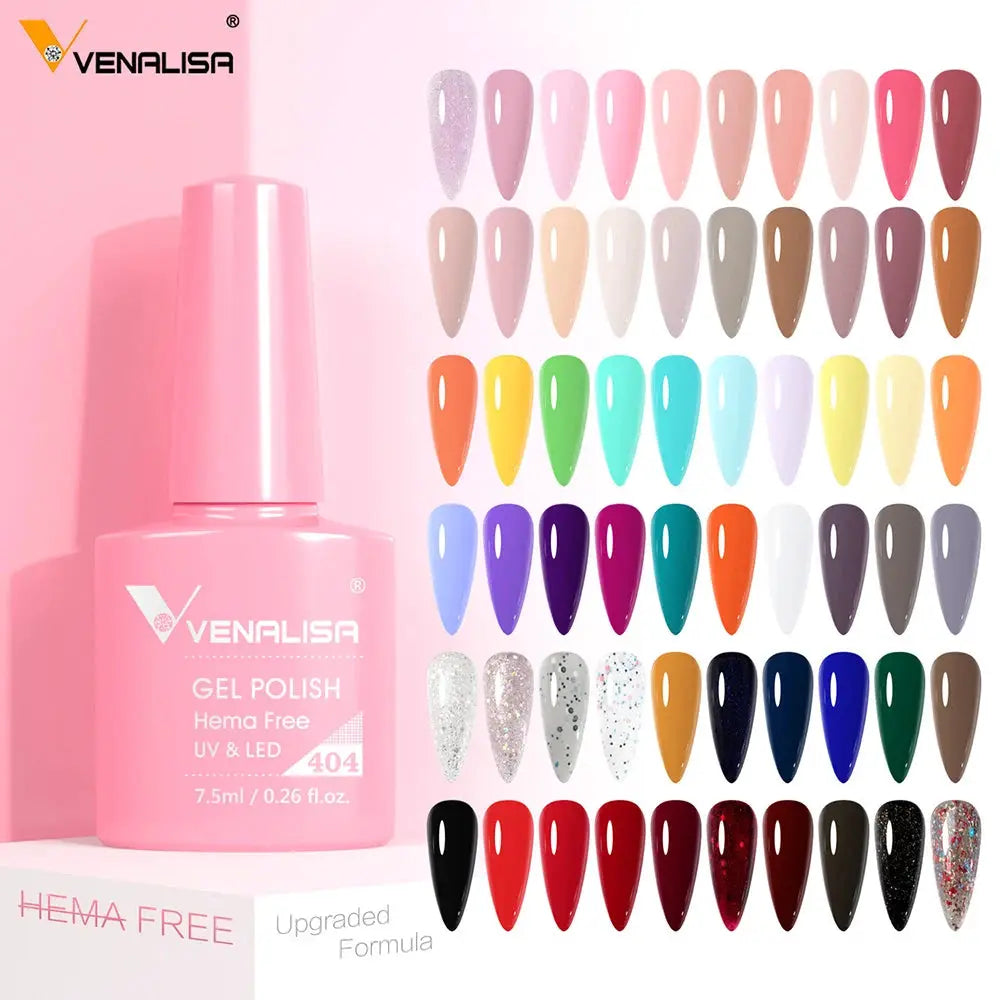 Venalisa 7 5ml Gel Nail Polish Kit 60 Colors Hema Free Milky White Jelly Soak Off UV LED Varnish Full Coverage