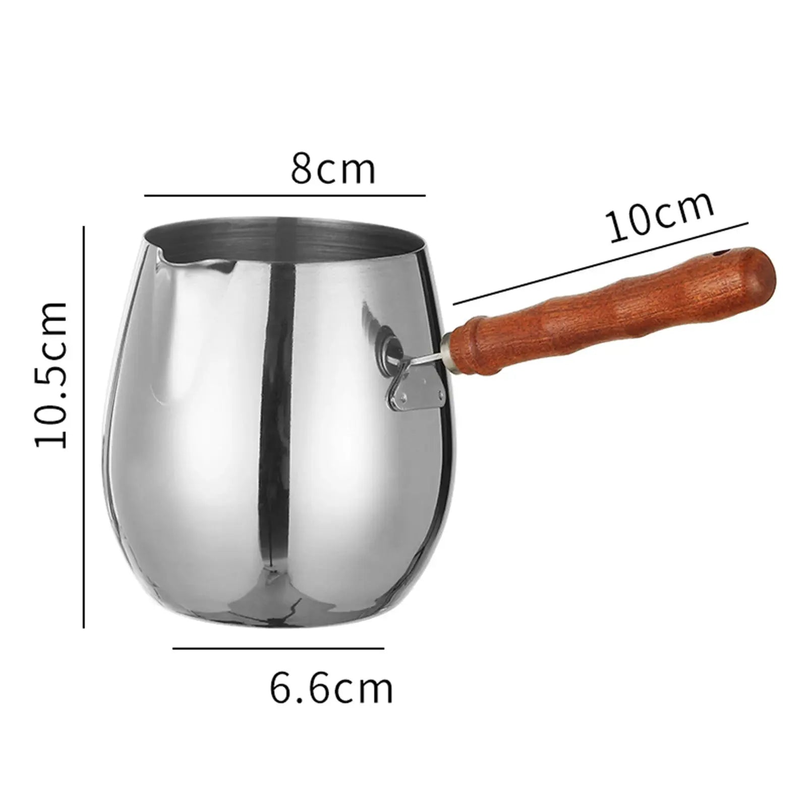Stainless Steel Turkish Coffee Pot With Long Handle For Easy Pouring And Versatile Heating Milk Warmer