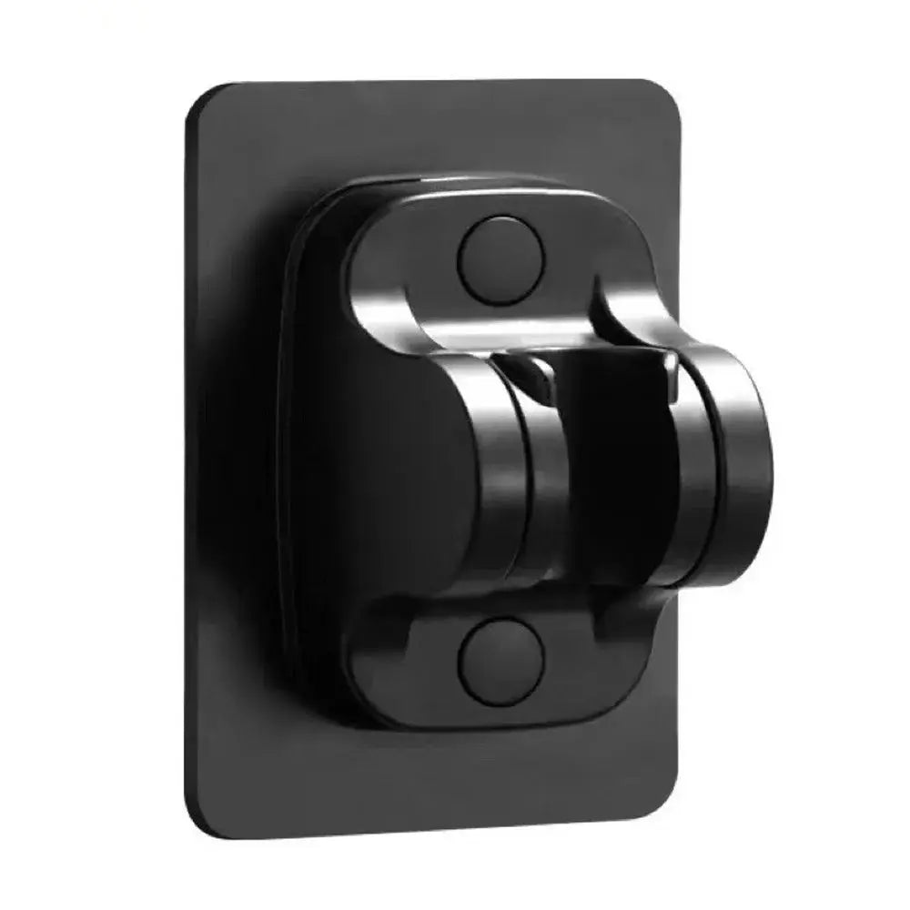 Simples Market shower head wall mount with black plate and chrome adjustable hinge.