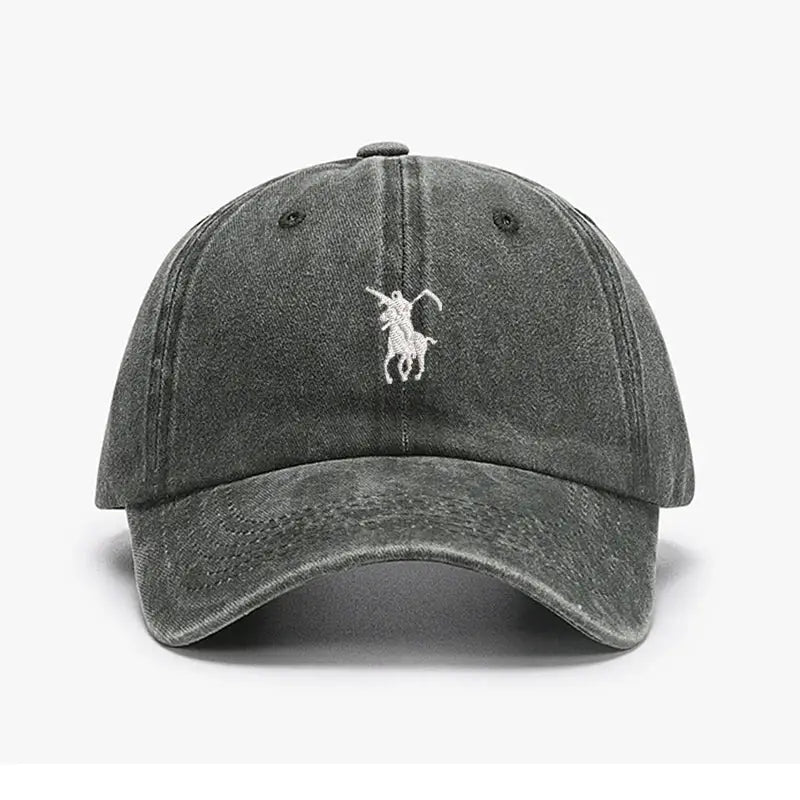 Grim Reaper Embroidered Baseball Cap For Men Women Soft Cotton Washed Adjustable Dad Hat