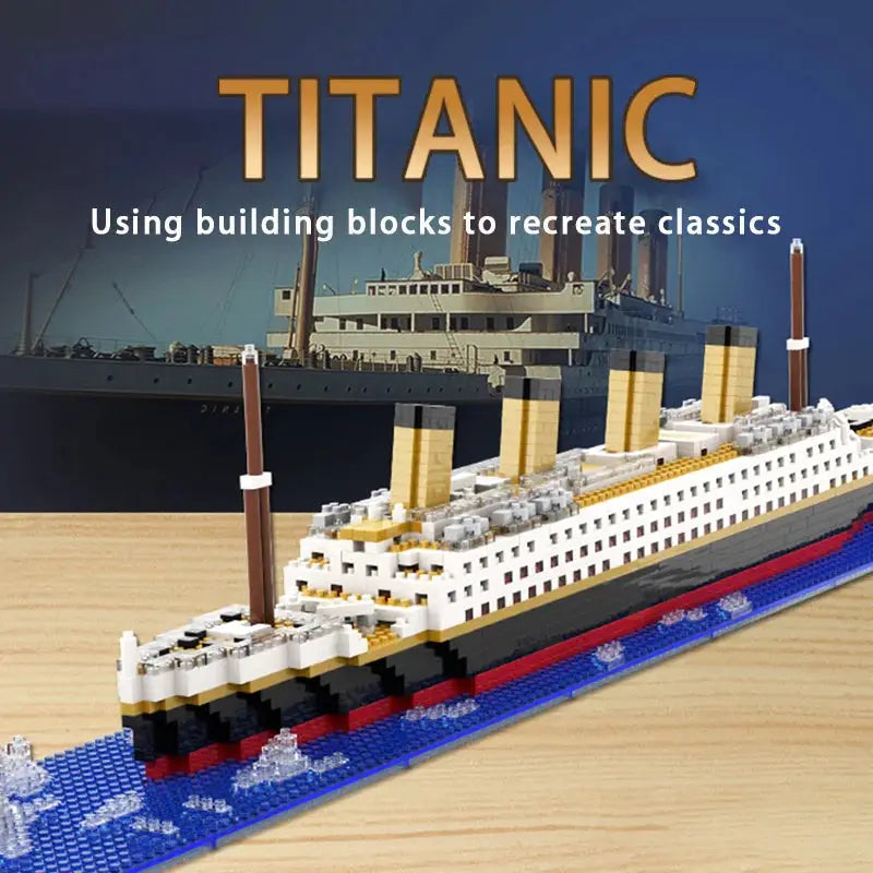 Titanic Micro Particle Building Block Puzzle Ship Model For Kids 6 12 Construction Toy