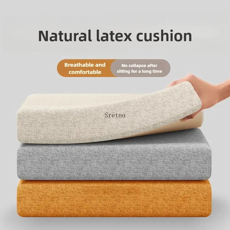 Natural latex cushion set, 3 pieces 50x50 cm in beige, gray, and orange