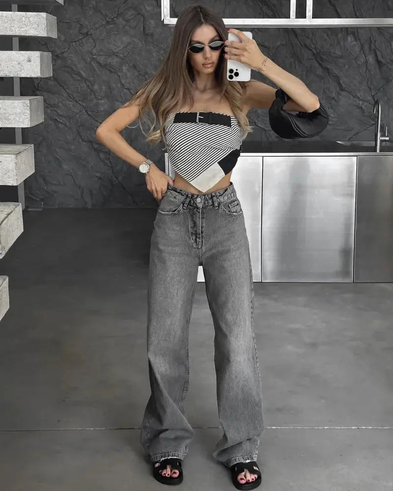 Z1975 Straight Leg Jeans For Women Y2K Classic Wash 2025 ETJ