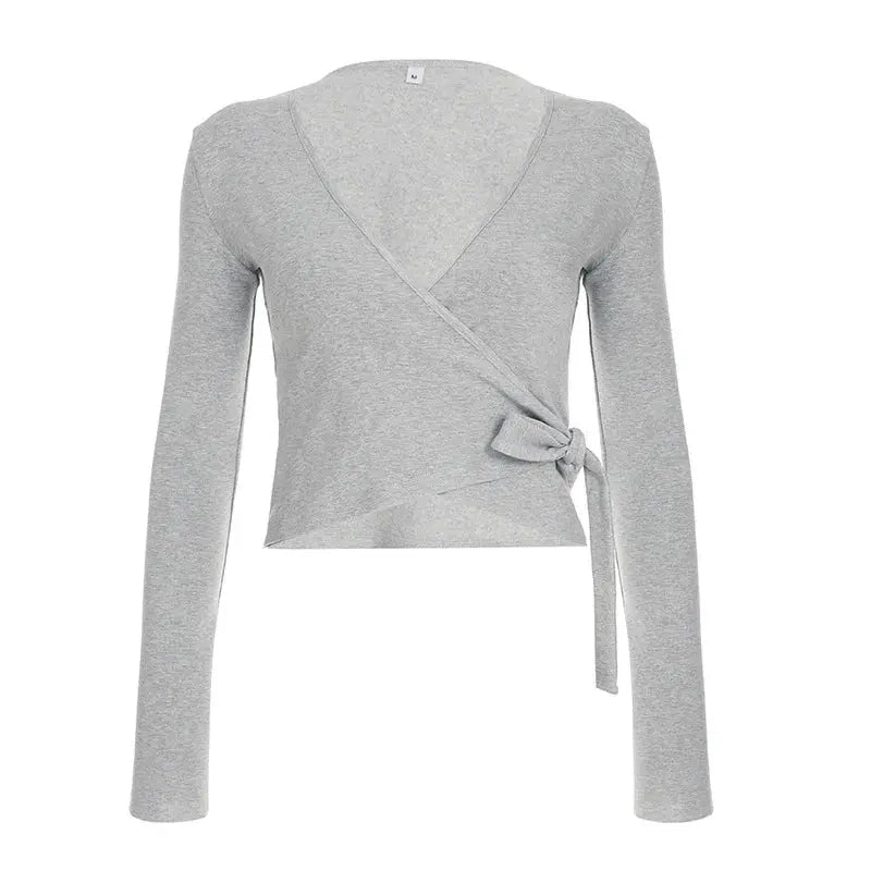 Absobe 2 Piece Leisure Suit Women Flare Sleeve Crop Cardigan Pants