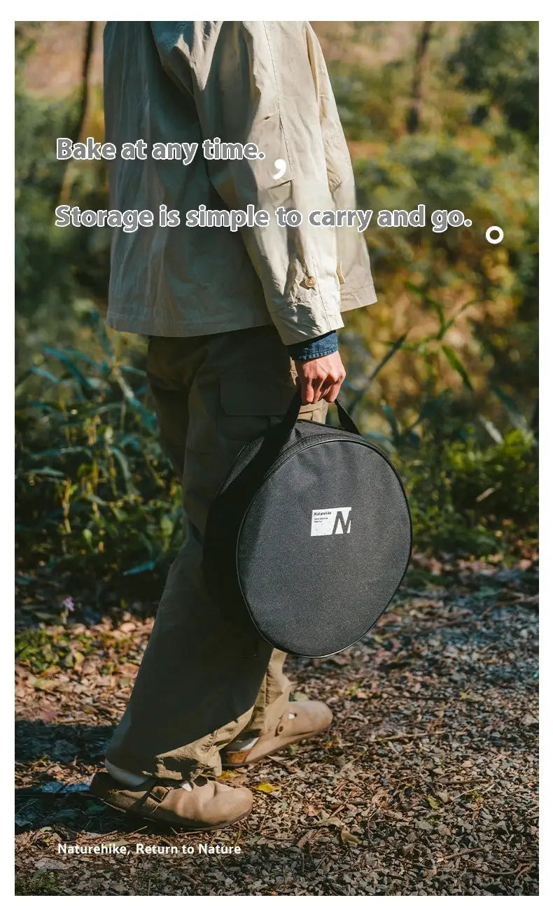 Naturehike round black carry bag for outdoor tabletop BBQ stove