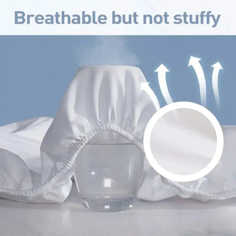 Simples Market waterproof mattress protector, breathable white jersey fitted sheet