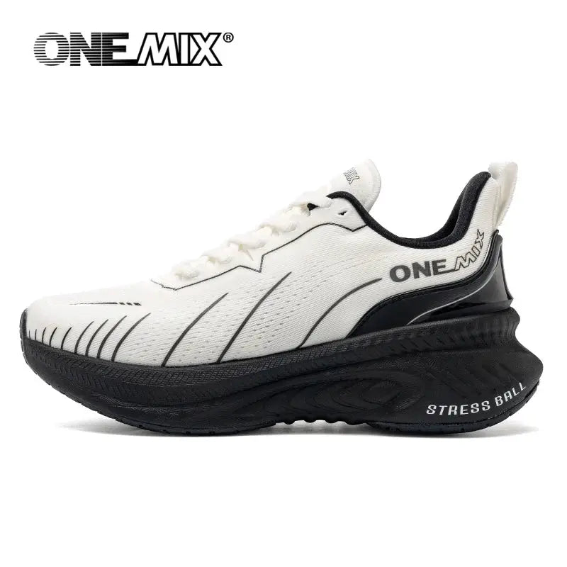 ONEMIX Cushioning Running Shoes For Men And Women Heavy Runners Lace Up Non Slip Outdoor Athletic Sneakers