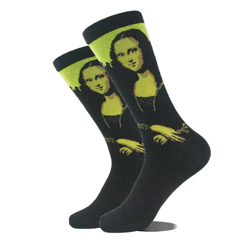 Cotton Happy Funny Socks For Men Women Unisex Crew Socks Alien Planet Shark Dinosaur Novelty Design