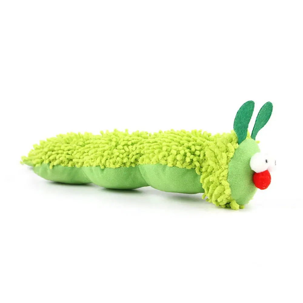 Caterpillar Cat Chew Toy With Catnip And Silvervine For Interactive Teaser And Molar Dental Health
