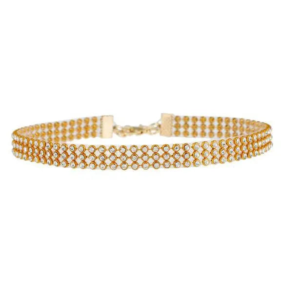 Top Quality Rhinestone Choker Necklace Shiny Punk Hip Hop Style For Women Party Gift Korean Jewelry