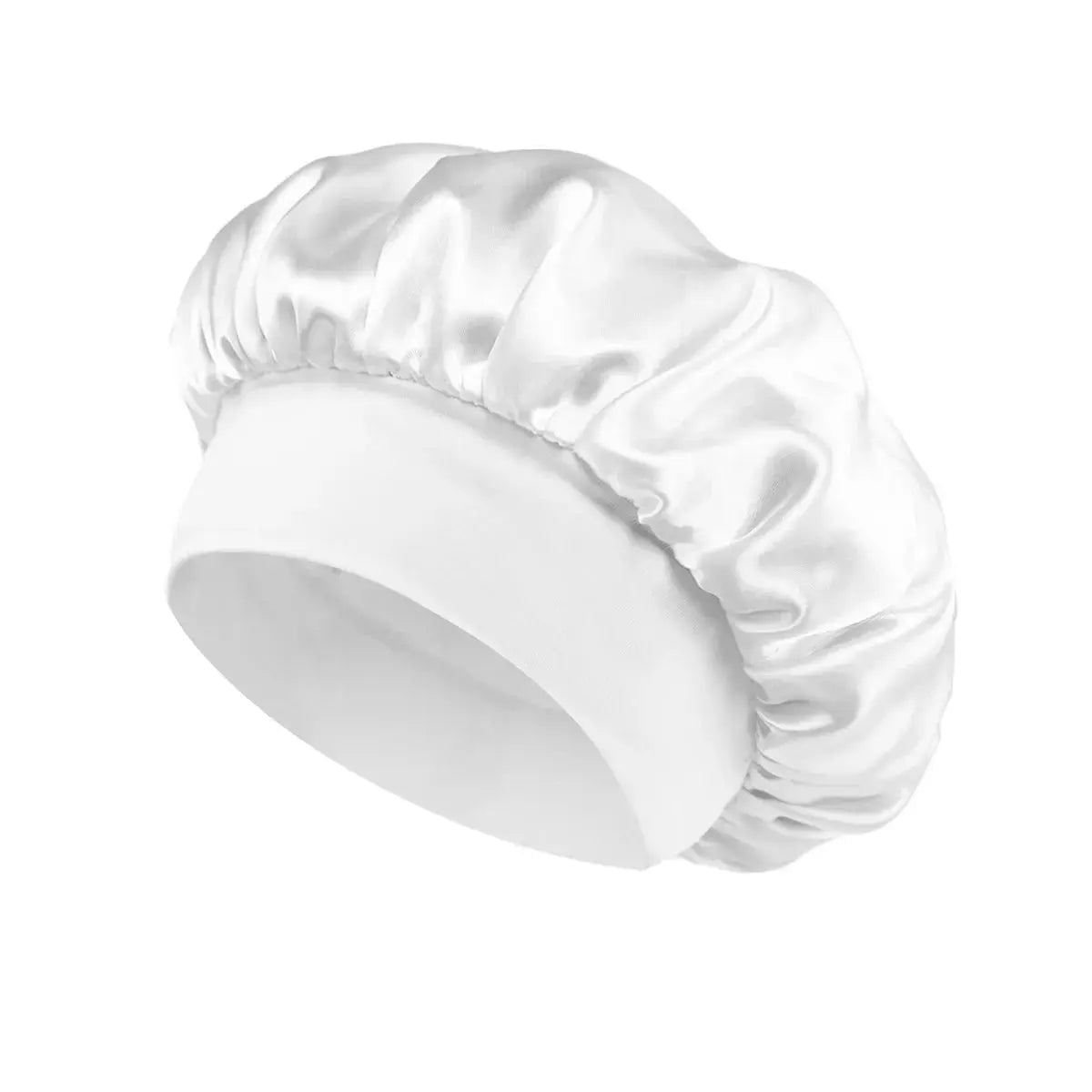 SilkGuard Satin Bonnet For Women With Wide Brim Sleep Hat And Elastic Band For Hair Protection