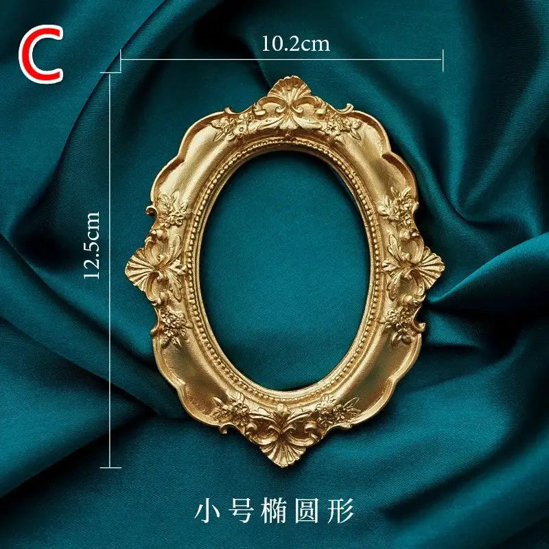 Golden Retro Photo Frame For Photography Background Prop Nail Art Jewelry Display And Home Decor Photo Props