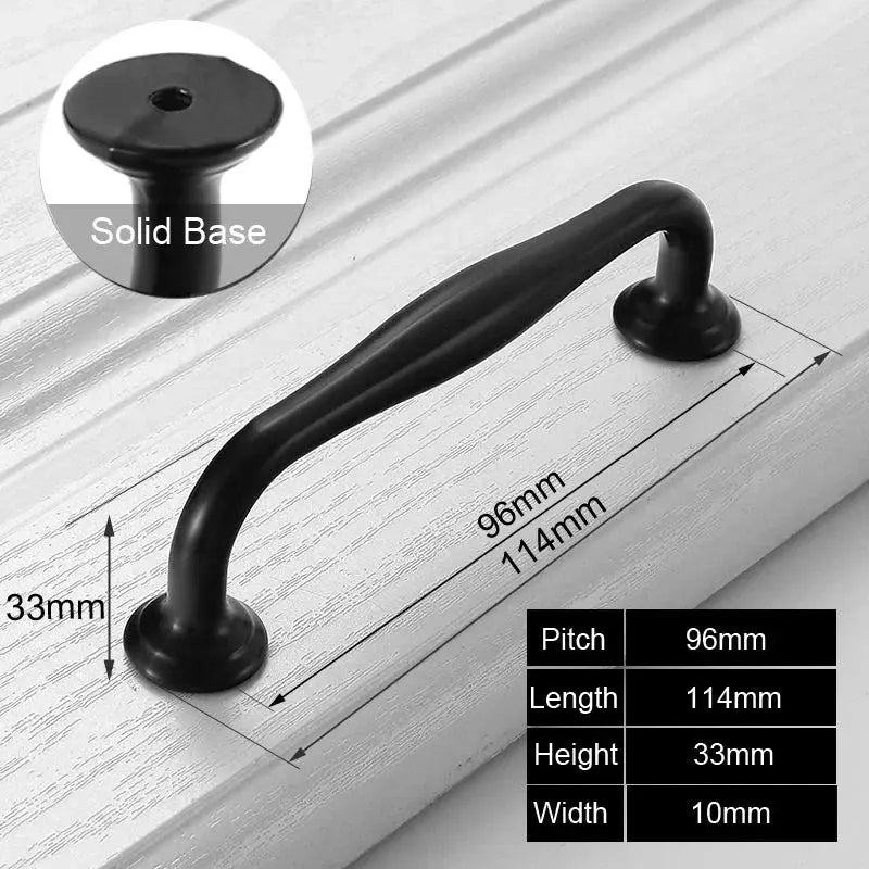 Black Aluminum Cabinet Knobs And Handles For Kitchen And Furniture Drawer Pulls Cupboard Handles